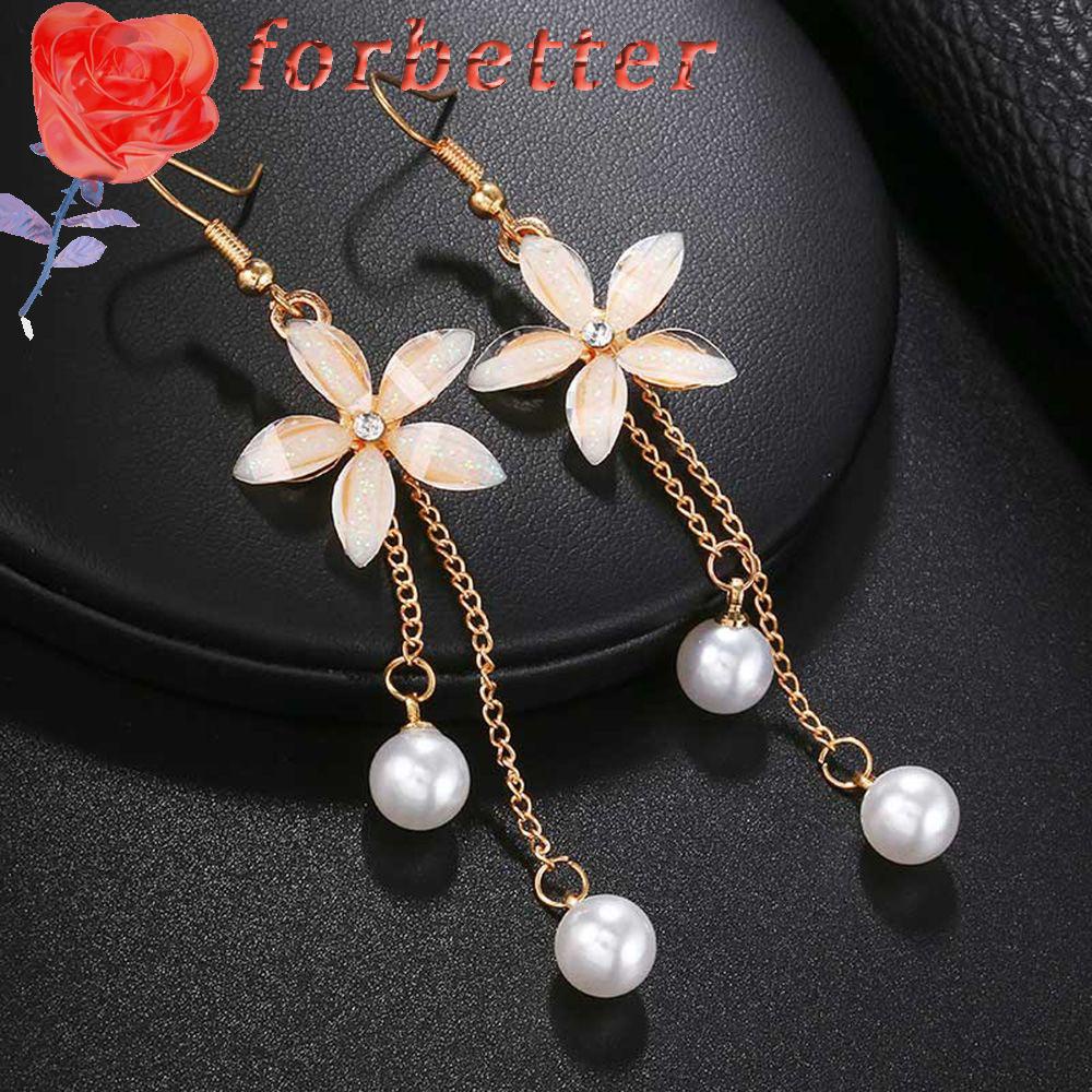 Bông tai tua rua dáng dài hình hoa độc đáo dành cho nữ