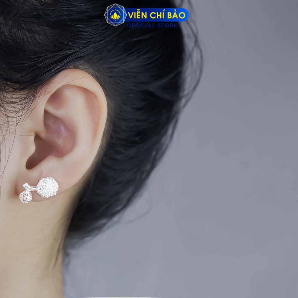 Bông tai bạc nữ quả Cherry chất liệu bạc 925 thời trang phụ kiện trang sức nữ thương hiệu Viễn Chí Bảo B400210