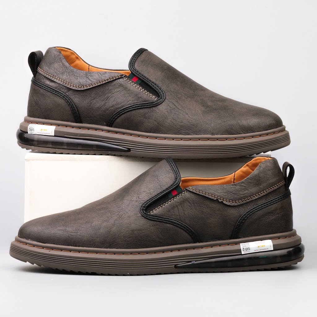 Tặng  Giày lười nam Mọi Slip On trẻ trung da NAPPA đế cao su đúc chống trơn trượt - HIKING