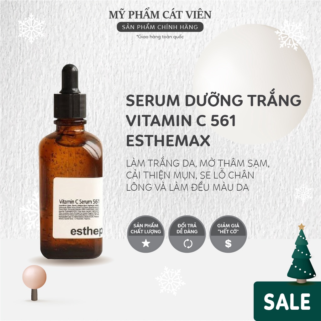 Serum Vitamin C, Serum 561 nổi tiếng của hãng Esthemax làm trắng da, mờ thâm sạm, cải thiện mụn, se lỗ chân lôn