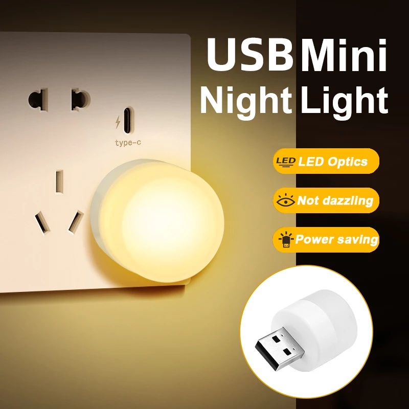 Đèn LED Vuông Mini 5V Cổng USB Tiết Kiệm Năng Lượng Trang Trí Phòng Ngủ Cho Bé Gái