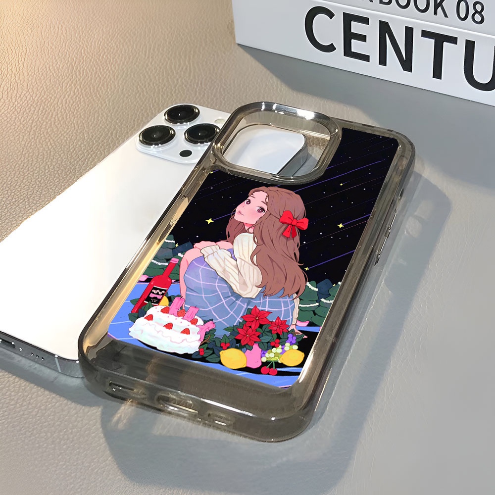 Ốp Điện Thoại Trong Suốt Hình Cô Gái Không Gian Cho iphone 14 Pro Max 13 11 12 7Plus X XR XS Max 8 7
