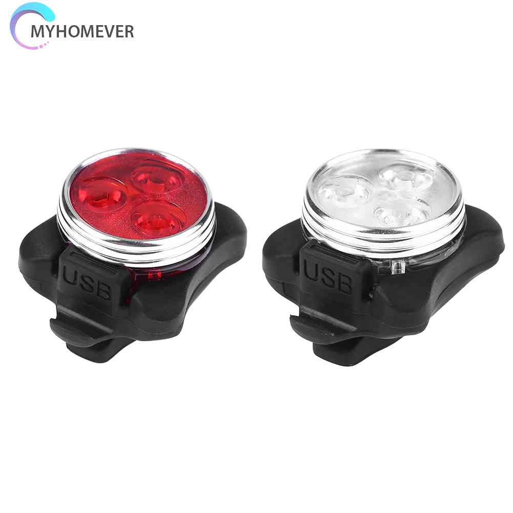 Đèn Pha + Đèn Hậu Cảnh Báo An Toàn Sạc USB 3 Chế Độ Cho Xe Đạp