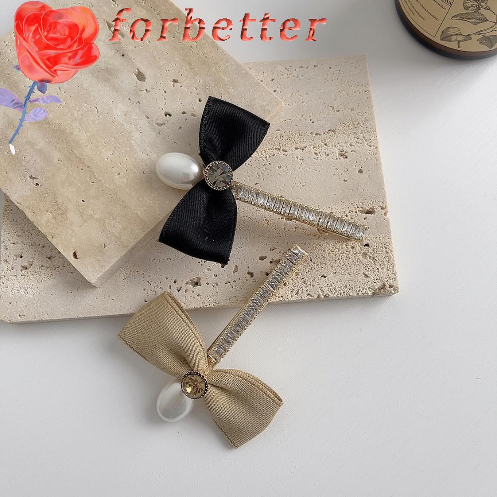 Kẹp tóc nữ hình nơ đính ngọc trai nhân tạo xinh xắn