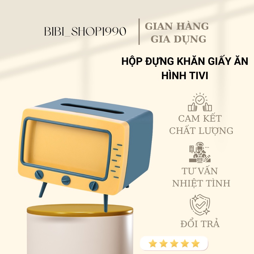 ❤️🍀Hộp đựng khăn giấy ăn để bàn mô hình tivi đa năng kiêm giá đỡ điện thoại 2in1 🍀🍀🌈