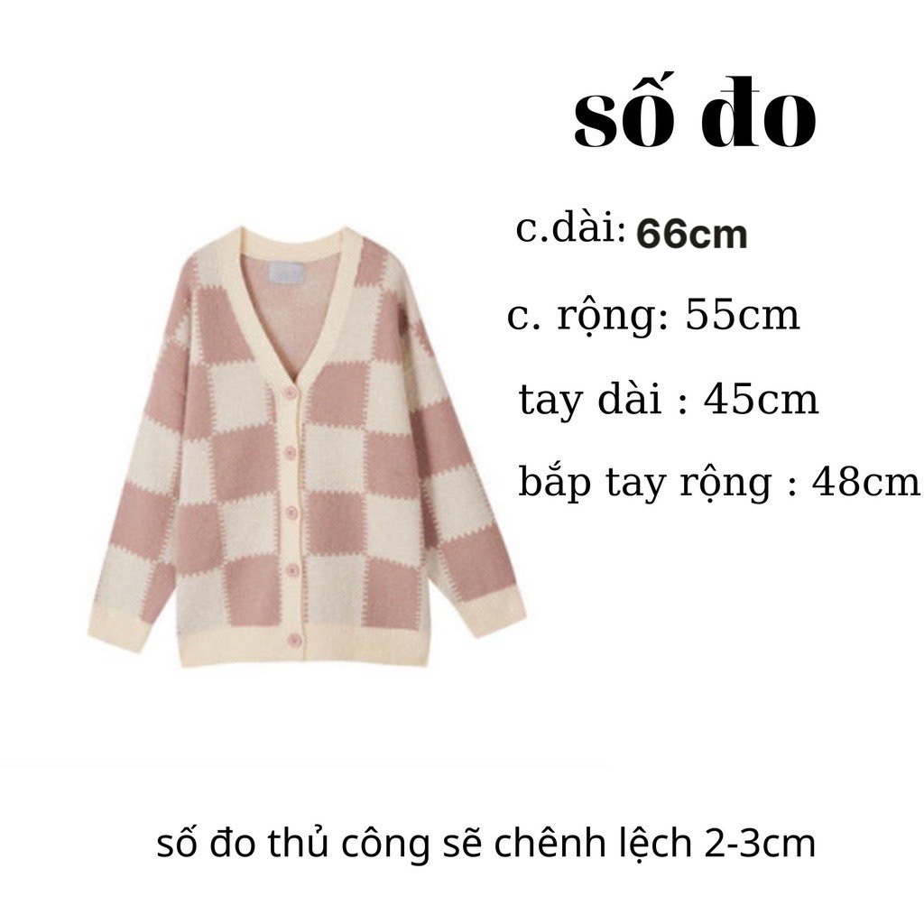 Áo Khoác Len Cardigan Kẻ Ca rô Phối 2 Màu Ca Tính Tay Dài | Simide Clothing