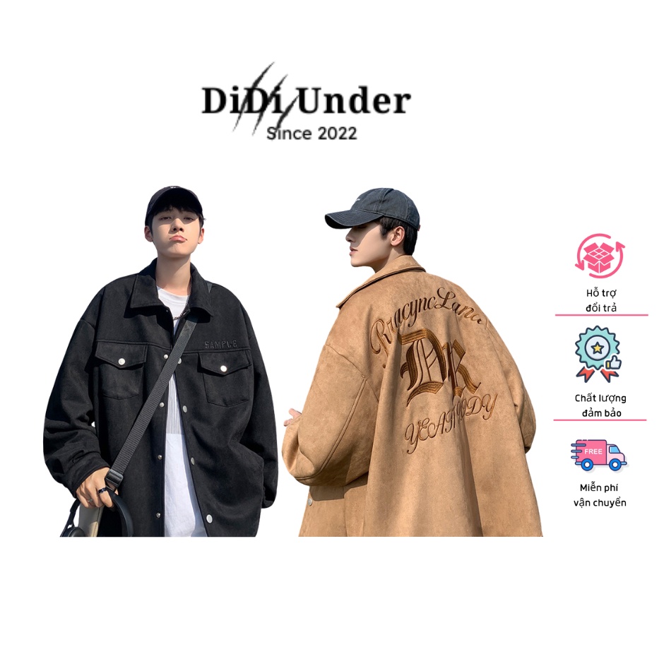 Áo khoác Varsity Jacket CityBoy - Áo Khoác Bomber Unisex Da lộn Dày dặn thêu chất lượng form rộng Hot Trend DDV12