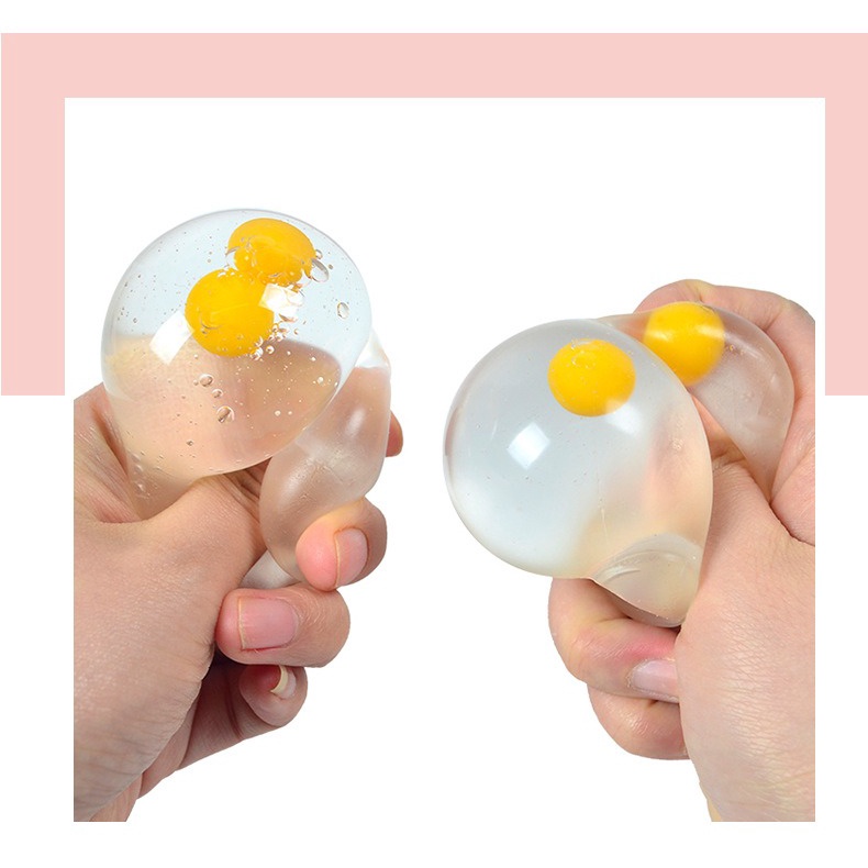 Quả Trứng Gà 2 lòng Squishy Đồ chơi bóp gudetama trút giận mochi xả stress