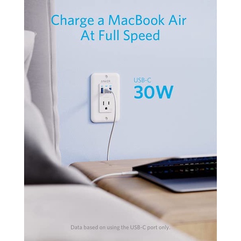 Ổ điện âm tường Anker USB-C 30W DP 18W USB-A