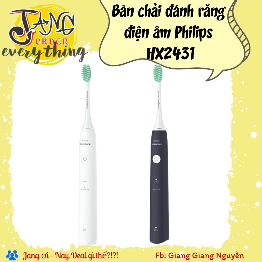 Bàn chải đánh răng điện âm 2 chế độ Philips  HX2431