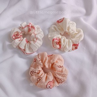 Dây cột tóc muslin hình gấu dễ thương / Scrunchy hình gấu