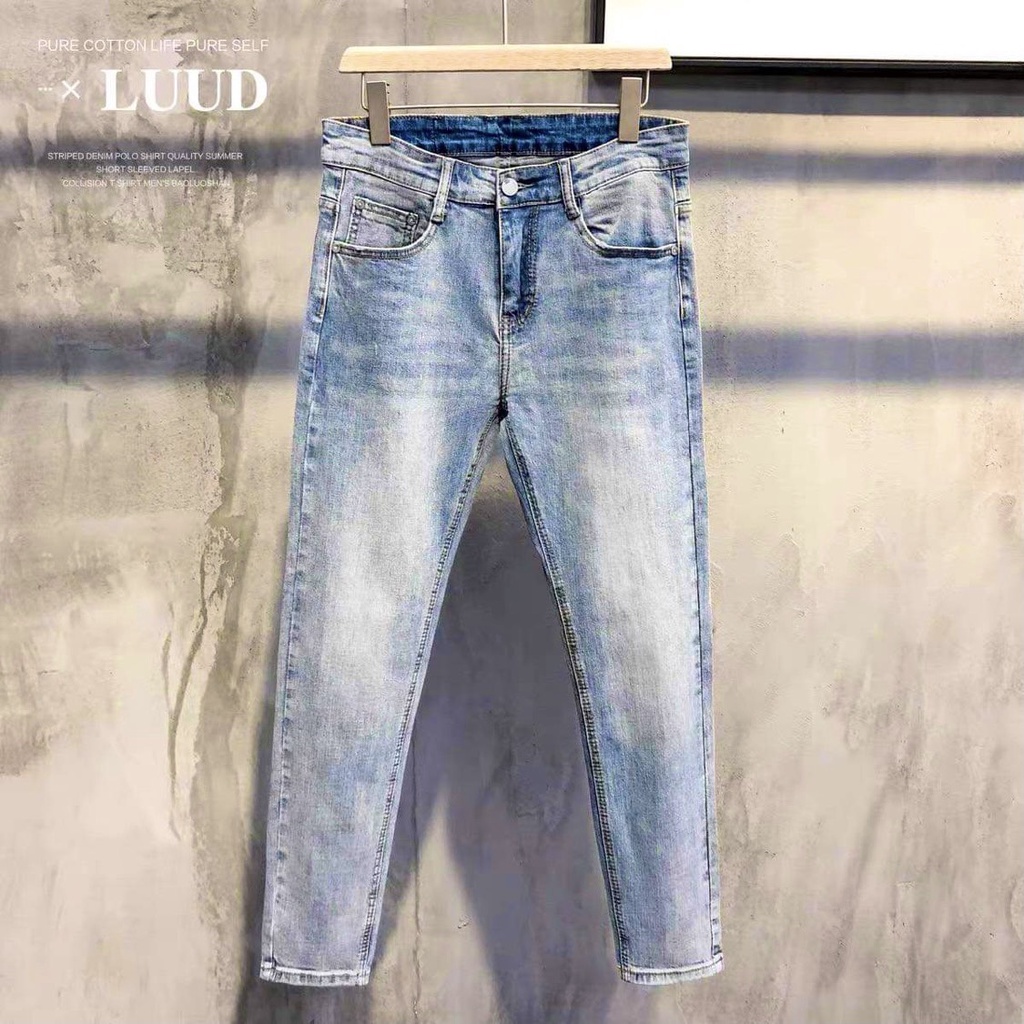 Quần Dài Jean Nam Lb Co Giãn Mạnh, Vải Jean Denim Dày Dặn. Màu Xanh Nhạt Trơn, Dễ Phối Đồ,phom Slimfit Jean , Dnbb5224 | BigBuy360 - bigbuy360.vn