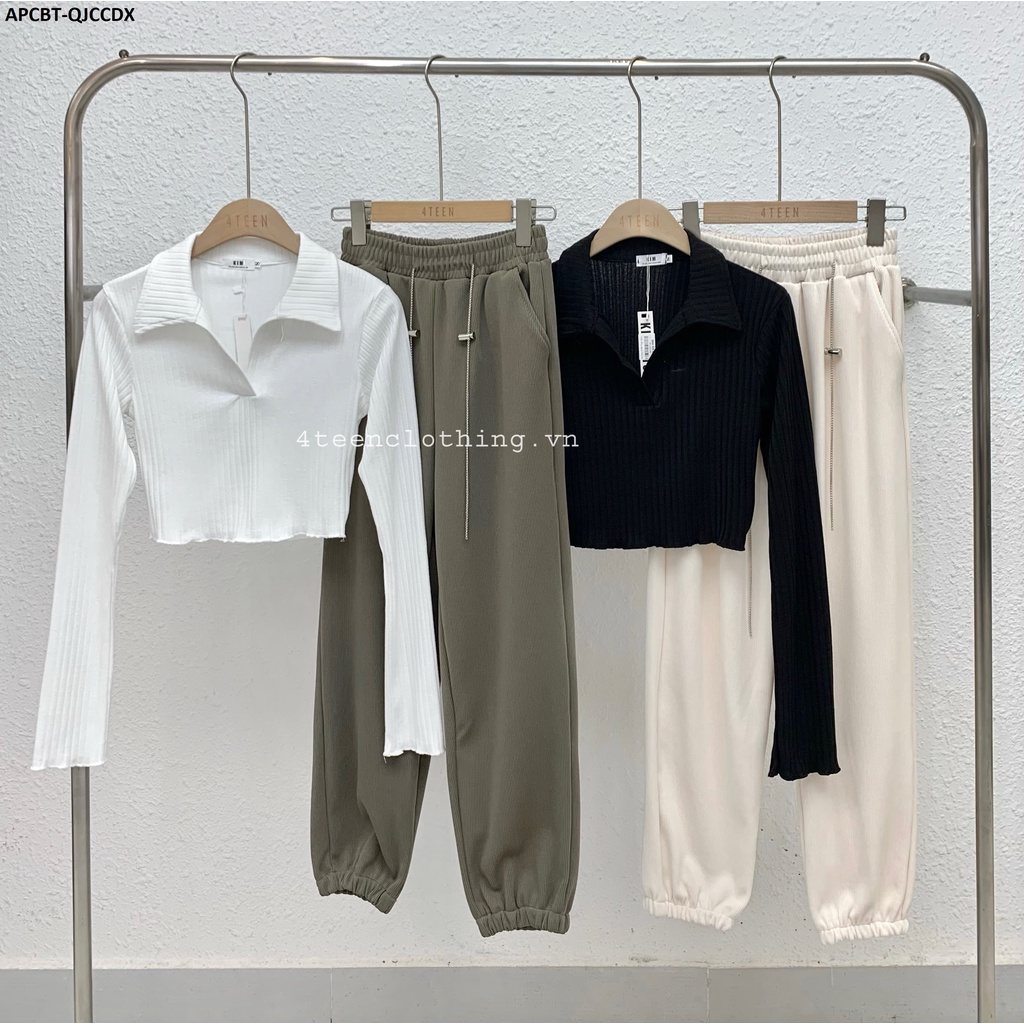 Áo Polo Croptop Cổ Bẻ Thun