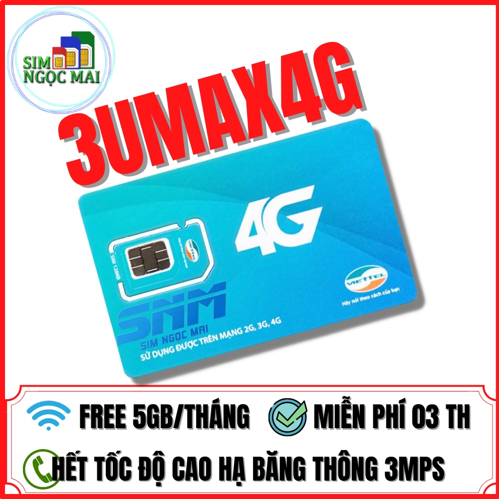 Sim 4G Viettel 12ST60N - 12ST70N - 12ST90N - 12V120N Trọn Gói 1 Năm - 4GB/NGÀY - SIM NGỌC MAI
