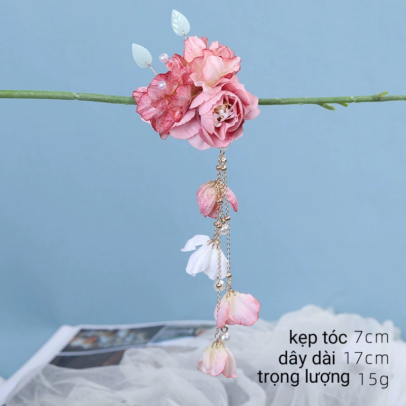 KẸP HOA CÀI TÓC CỔ TRANG CỔ PHONG ĐÍNH KẾT PHONG CÁCH HÁN PHỤC