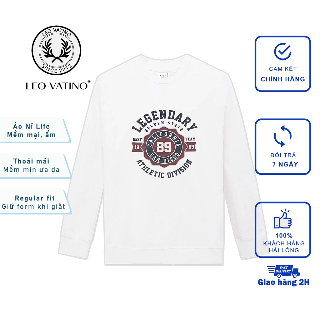 Áo nỉ thu đông Life tay dài cổ tròn In logo cao cấp Hot dành Cho nam và nữ M24 - LeoVatino