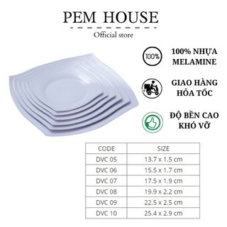 Đĩa Nhựa Melamine Màu Trắng