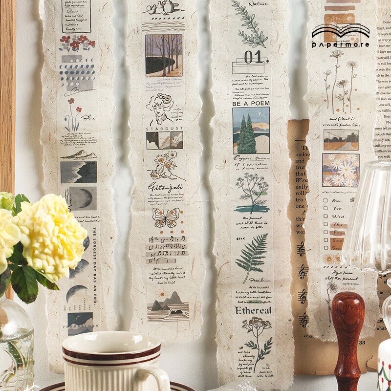 Dải Sticker Washi Phong Cách Cổ Điển