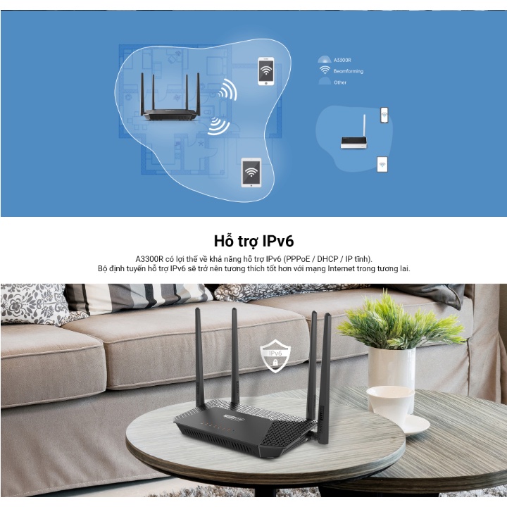 A3300R - Router Wi-Fi băng tần kép Gigabit AC1200 - Hàng chính hãng.