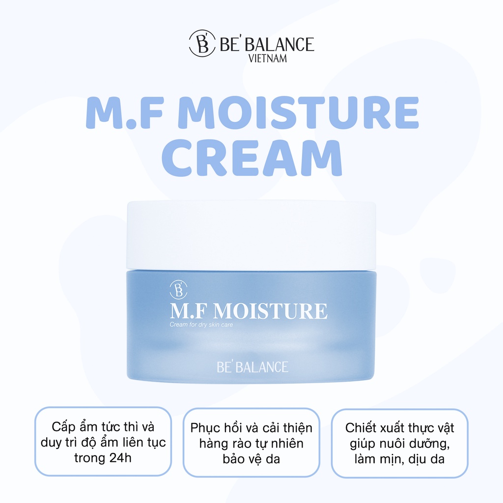 Kem dưỡng chuyên sâu cấp ẩm, phục hồi, bảo vệ da Be'Balance M.F Moisture Cream (150ml)