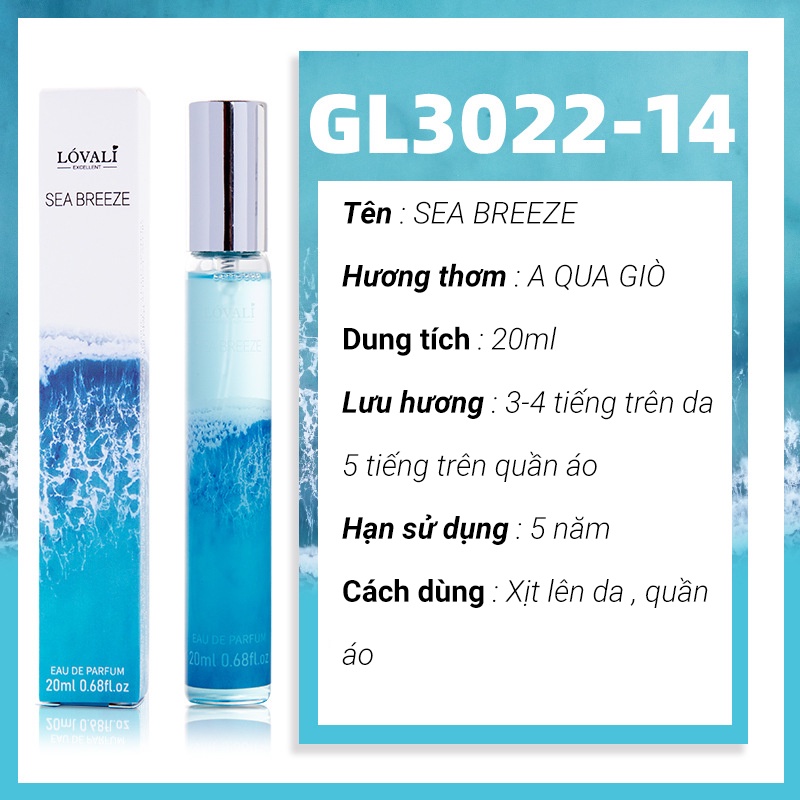 Nước hoa nam, nữ LOVALI 4-5h lưu hương chính hãng dịu nhẹ, cuốn hút cho học sinh, sinh viên 20ml LK03