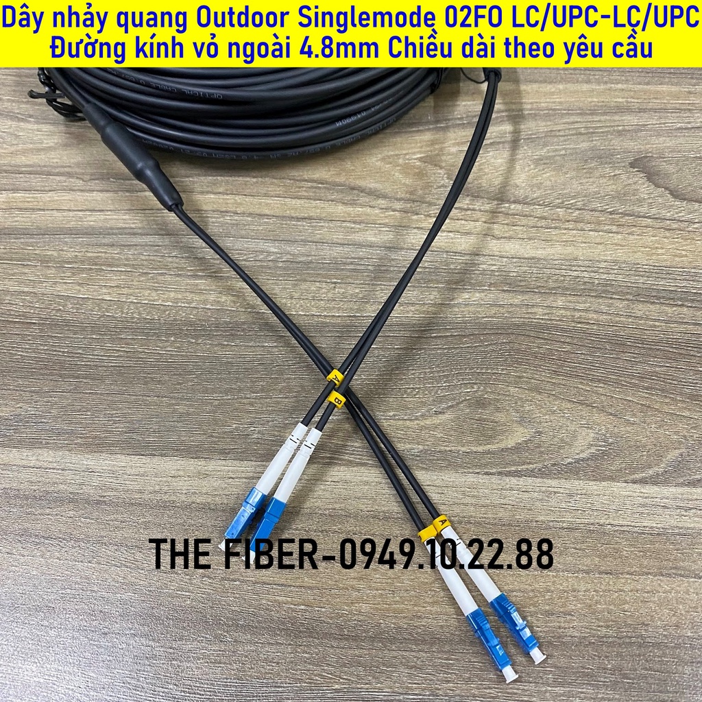 Dây nhảy quang Outdoor Singlemode 02FO LC/UPC-LC/UPC Đường kính vỏ ngoài 4.8mm - Chiều dài theo yêu cầu