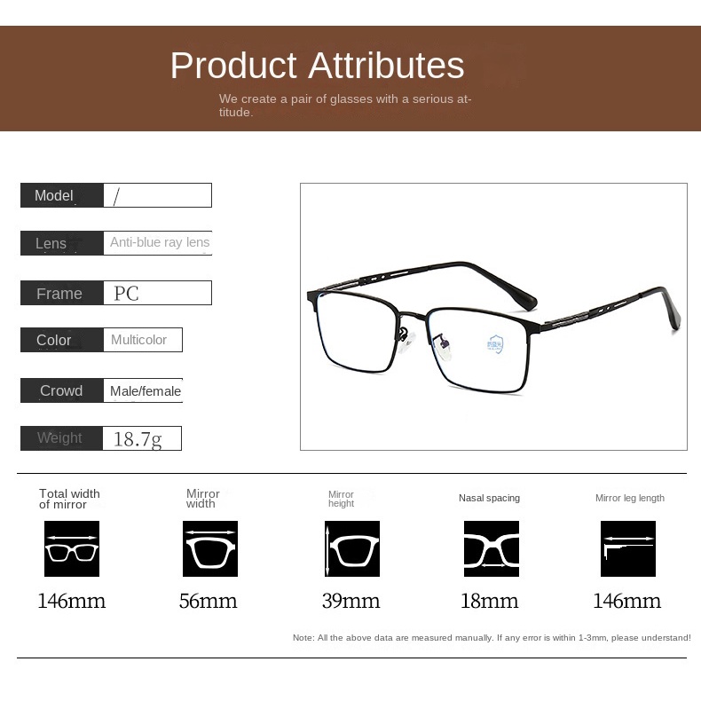 [+100°~+400°Kính Đọc Sách Nửa Gọng Kim Loại Chống Ánh Sáng Xanh Thoải Mái Thời Trang Cho Nam Và Nữ