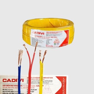 Dây điện đôi cadivi 2x0.5 - 2x0.75 - 2x1.0 - 2x1.5