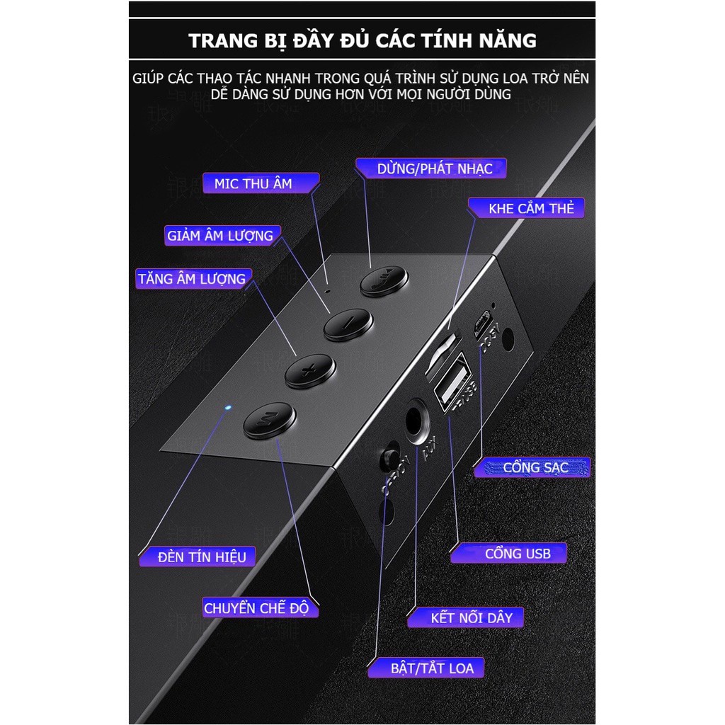 Loa Bluetooth Không Dây A36 PRO Cao Cấp, Tặng Kèm Jack AUX 3.5, Bass Cưc Mạnh Âm Thanh Siêu Đã Tương Thích Mọi Thiết Bị