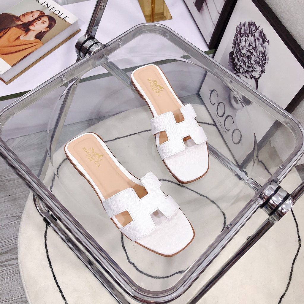 Dép quai ngang bản chữ H full màu siêu Hot chất da hạt cao cấp kiểu dáng basic dành cho nữ dép chữ H