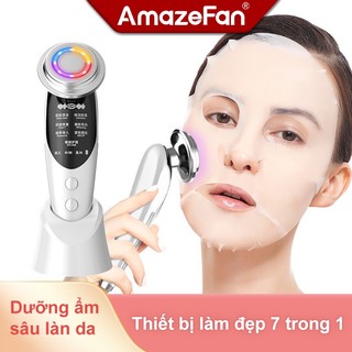 Máy mát xa da mặt AmazeFan 7 trong 1 dùng với mặt nạ/serum giúp giảm quầng thâm/ nếp nhăn nâng cơ đẩy dưỡng chất cho nữ