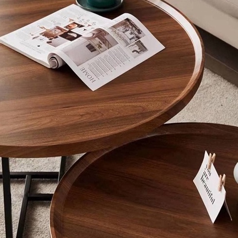 Nafenai Bàn cà phê hình tròn phong cách Bắc Âu hiện đại đơn giản sang trọng dành cho phòng khách | BigBuy360 - bigbuy360.vn