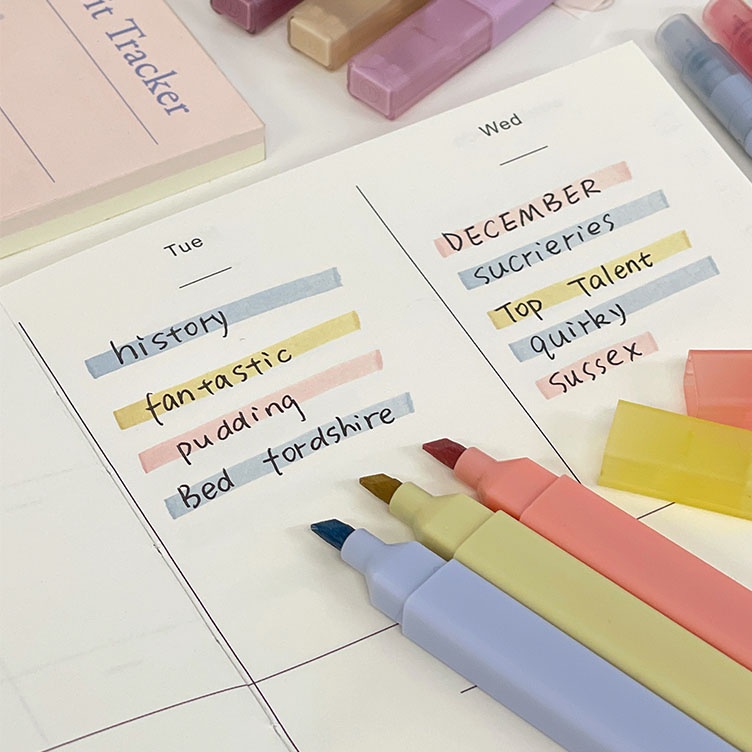 Bộ 6 Bút Lông Hai Đầu Ngòi Mềm Bắt Sáng Màu Retro