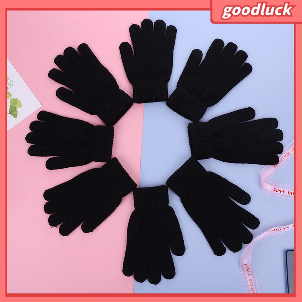 1 Đôi Găng Tay Toàn Ngón Chống Gió Bằng Acrylic Co Giãn Thoải Mái Có Thể Giặt Sạch Cho Trẻ Em