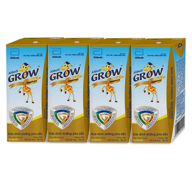 [HSD T2-2025] COMBO Thùng 48 Hộp Sữa Pha Sẵn Abbott Grow Gold 180ml.