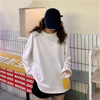 Áo thun tay dài longtee trơn basic unisex nam nữ form rộng - la mode