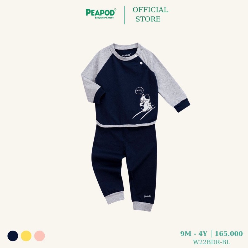 Bộ Peapod cotton raglan cho bé trai bé gái