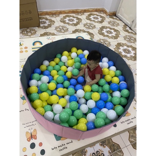 Bể Bóng Quây Bóng Gấp Gọn Cho Bé Tặng kèm 50 bóng Hàng Cao Cấp tặng bóng