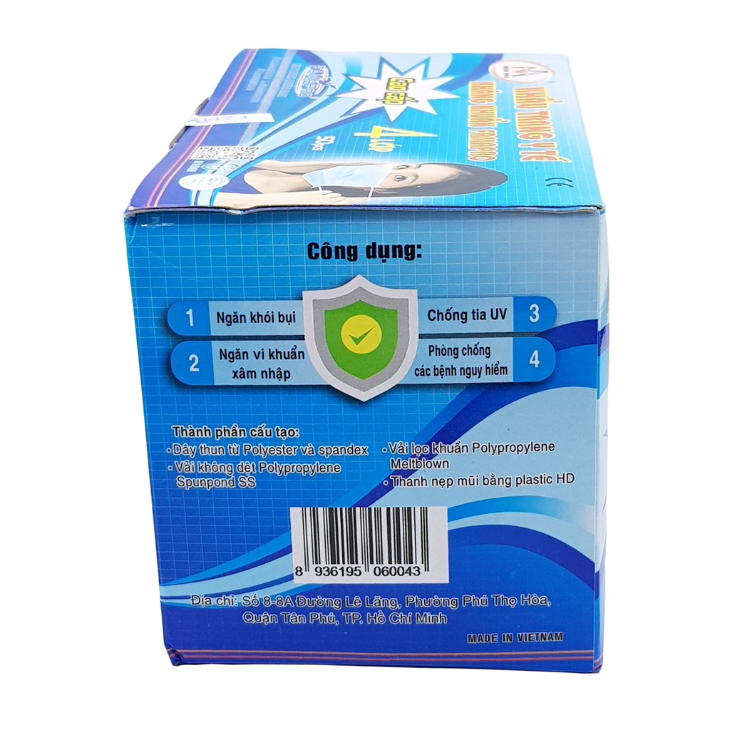 Khẩu trang y tế 4 lớp kháng khuẩn lọc bụi