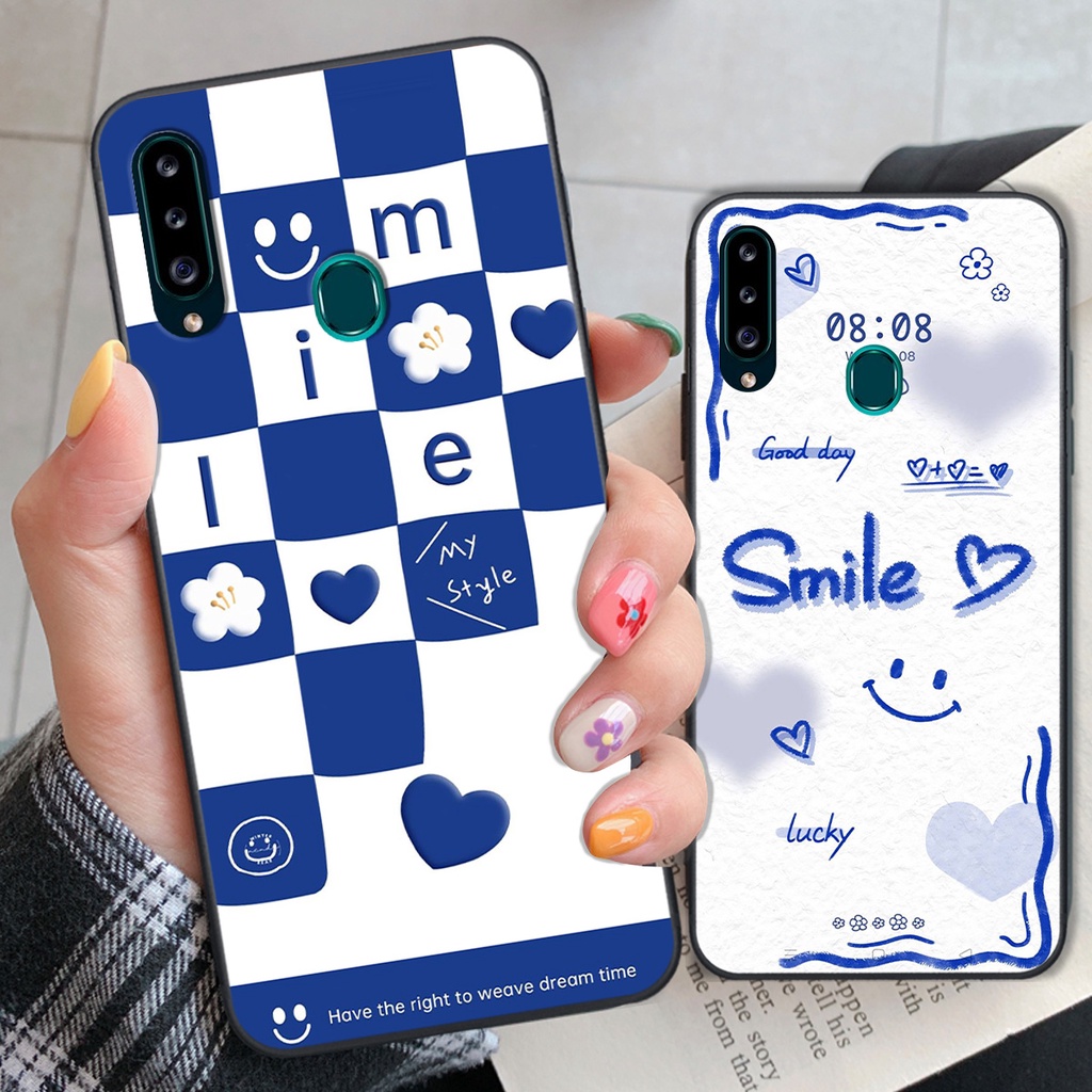 Ốp Samsung A20s in hình gấu vịt caro nhiều màu sắc ngộ nghĩnh dễ thương