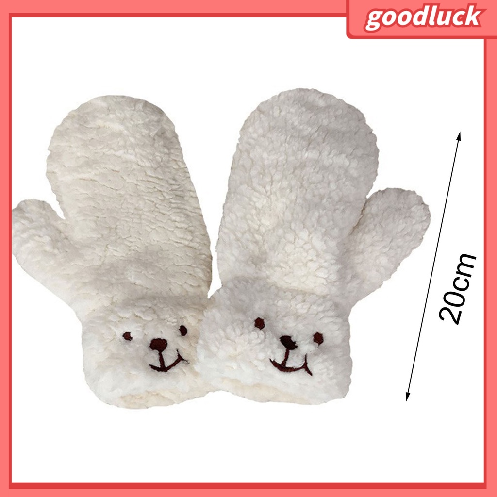 1 Đôi Găng Tay Giữ Ấm Siêu Mềm Mại Thoải Mái Chống Gió Hình Gấu Hoạt Hình Cho Nữ