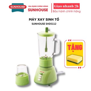 Máy xay sinh tố Sunhouse SHD-5112 công suất lớn xay đá, thịt, rau củ quả, Cam kết chính hãng