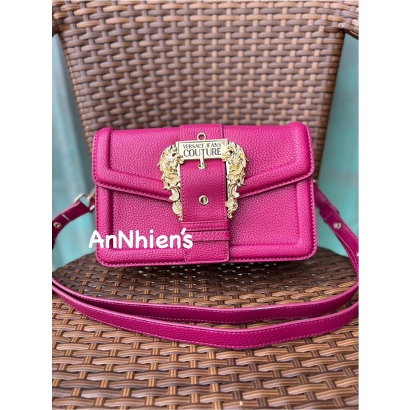 sẵn hồng và đen - Túi Versace vuông size 24 auth