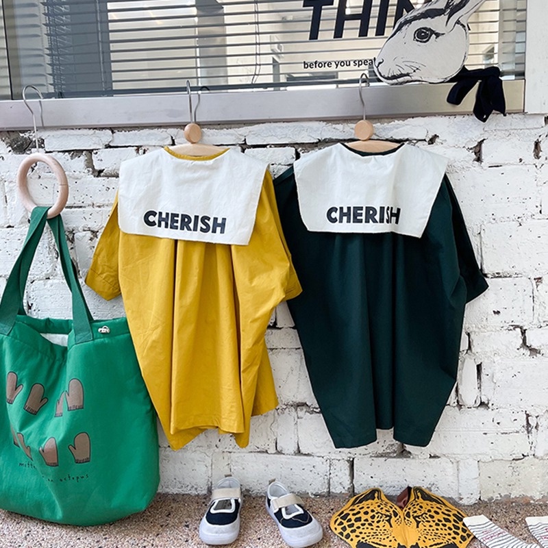 Đầm Tay Phồng Chiết Eo Chất Liệu Thân Thiện Với Da Thoáng Khí Thời Trang Xuân Thu Cho Bé Gái Từ 3