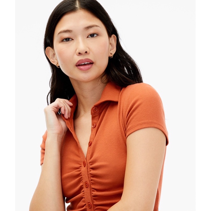 Áo Thun Croptop Aeo xuất xịn 2 màu Trắng, Cam