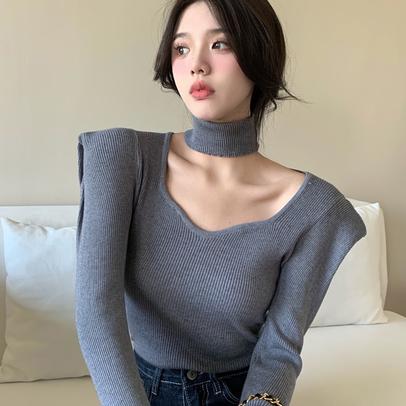 IELGY Áo sweater Cổ Lọ Ôm Dáng Thời Trang Cho Nữ