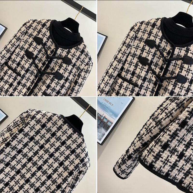 Áo dạ tweed nữ áo dạ tweed Áo Khoác Len Lông Cừu Dày Ngắn Phong Cách Xiaoxiang Thời Trang Thu Đông Hàng Mới 2022