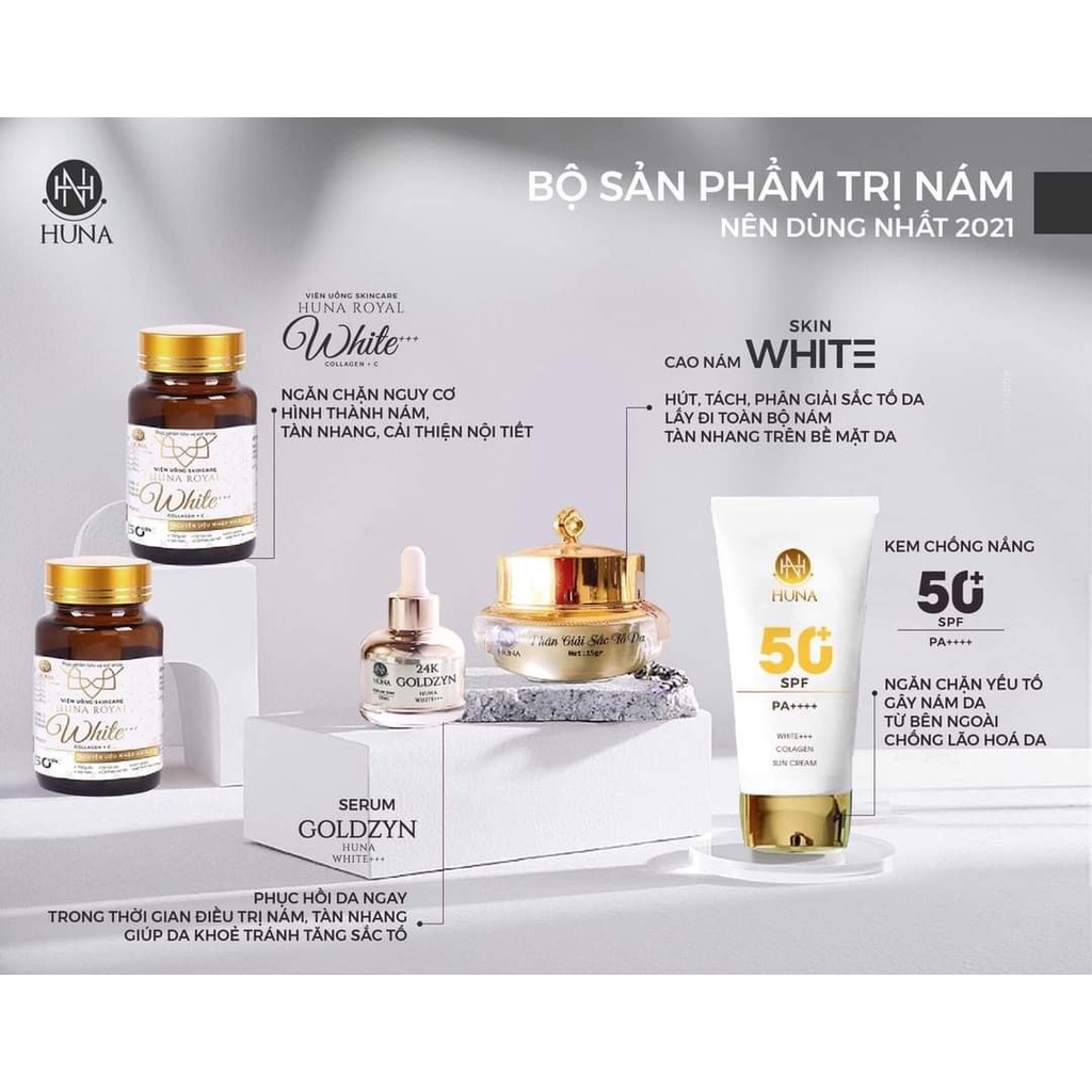 Combo 3 sản phẩm Huna White++