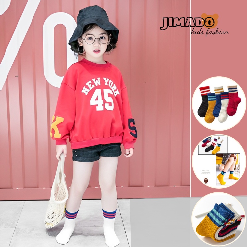 Tất cho bé trai bé gái sơ sinh cổ cao kẻ xinh xắn phong cách Hàn Quốc JIMADO S330
