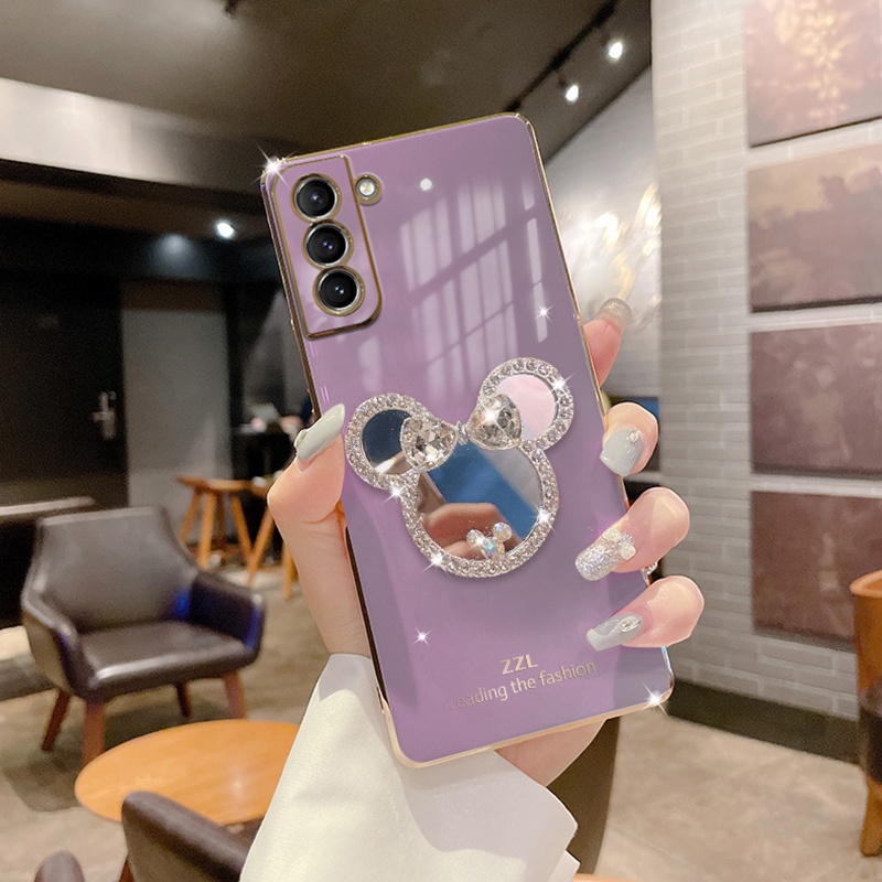 Ốp Điện Thoại Tráng Gương Lấp Lánh Sang Trọng Cho Samsung Galaxy S22 S23 Ultra S21 S20 FE Plus